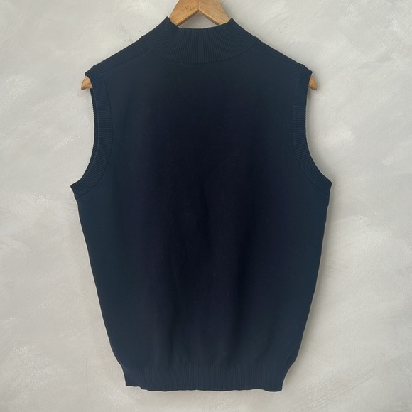 Aquascutum Vintage Vest Gilet Mens Small Navy Bodywarmer 100% Cotton - Picture 9 of 9